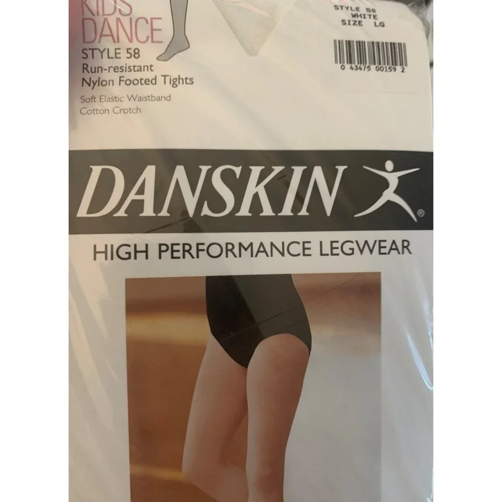 Danskin White Tights Pack of 3 Dance Snowflake Angel Nylon Run Resistant Girls L